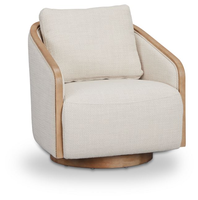 Campbell Gray Fabric Swivel Accent Chair