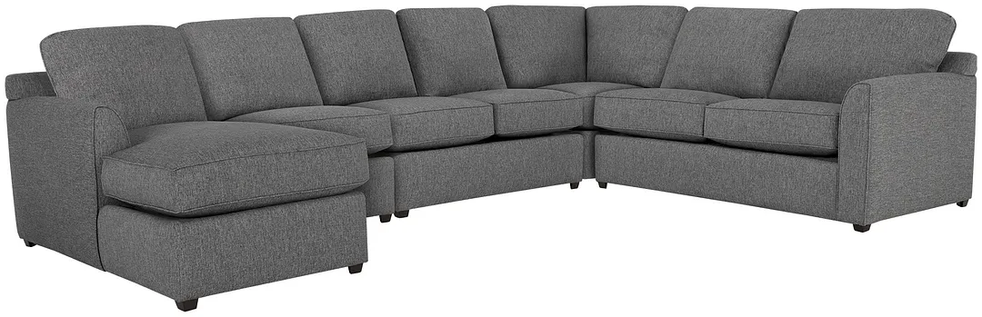 Asheville Gray Fabric Large Left Chaise Sectional