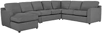 Asheville Gray Fabric Large Left Chaise Sectional