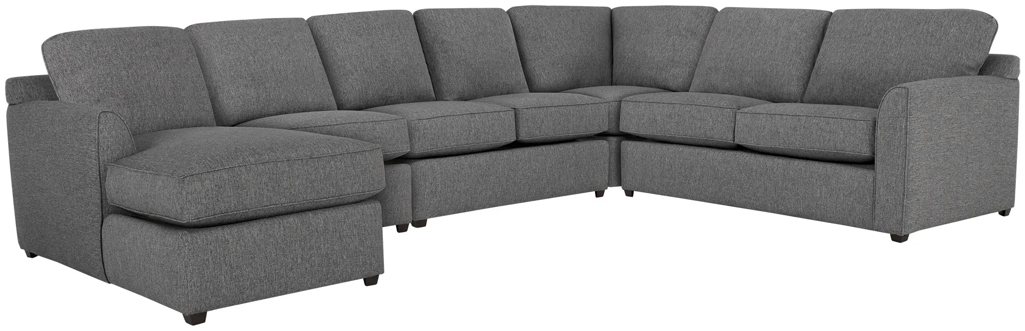 Asheville Gray Fabric Large Left Chaise Sectional