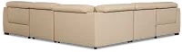 Brodie Taupe Lthr/vinyl Small Dual Power Reclining Two-arm Sectional