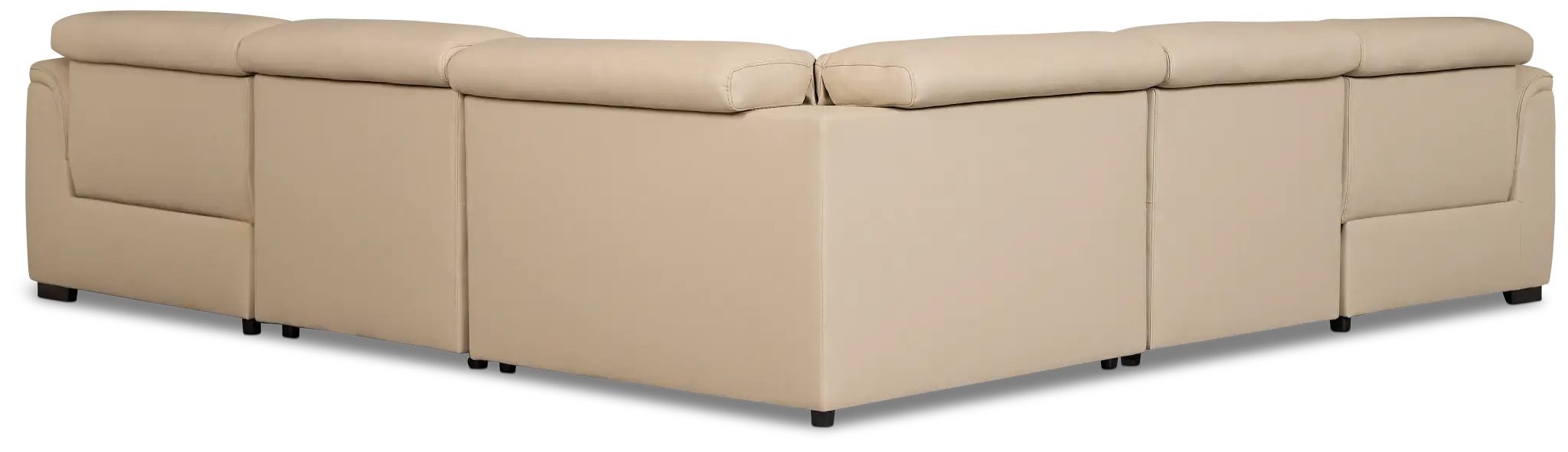 Brodie Taupe Lthr/vinyl Small Dual Power Reclining Two-arm Sectional Brodie Taupe Lthr/vinyl Small Dual Power Reclining Two-arm Sectional
