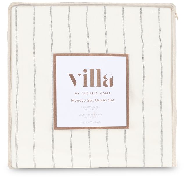 Monaco Ivory 3 Piece Duvet Set