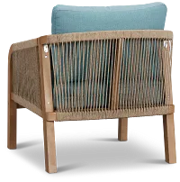 Laguna Light Tone Chair With Teal Cushion