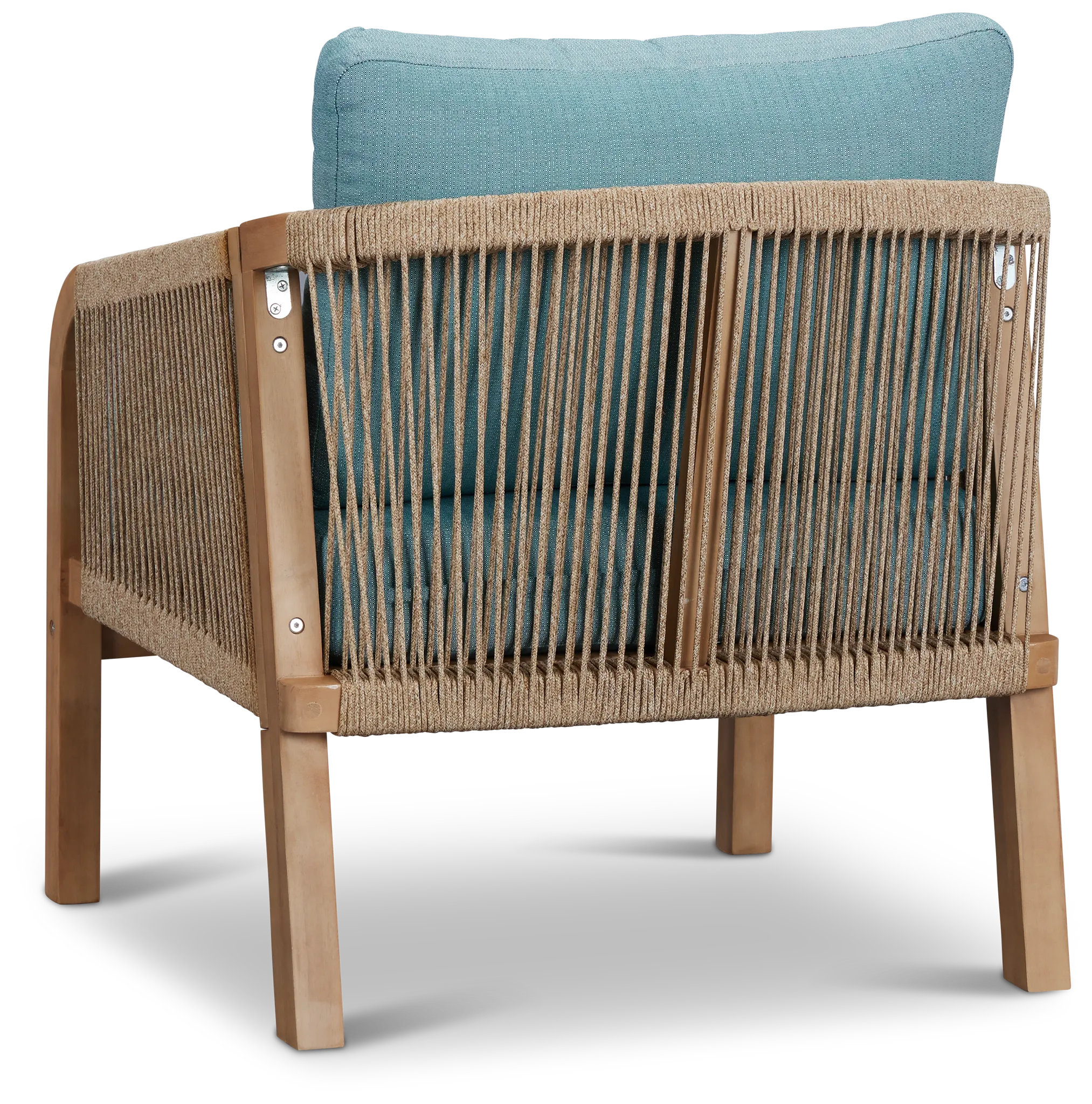 Laguna Light Tone Chair With Teal Cushion