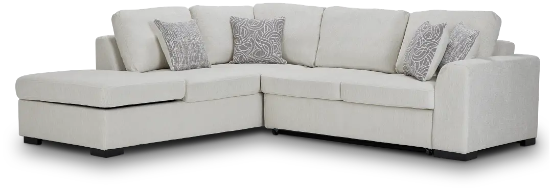 Blakely White Fabric Small Left Bumper Sleeper Sectional Blakely White Fabric Small Left Bumper Sleeper Sectional