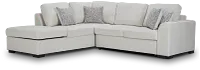 Blakely White Fabric Small Left Bumper Sleeper Sectional