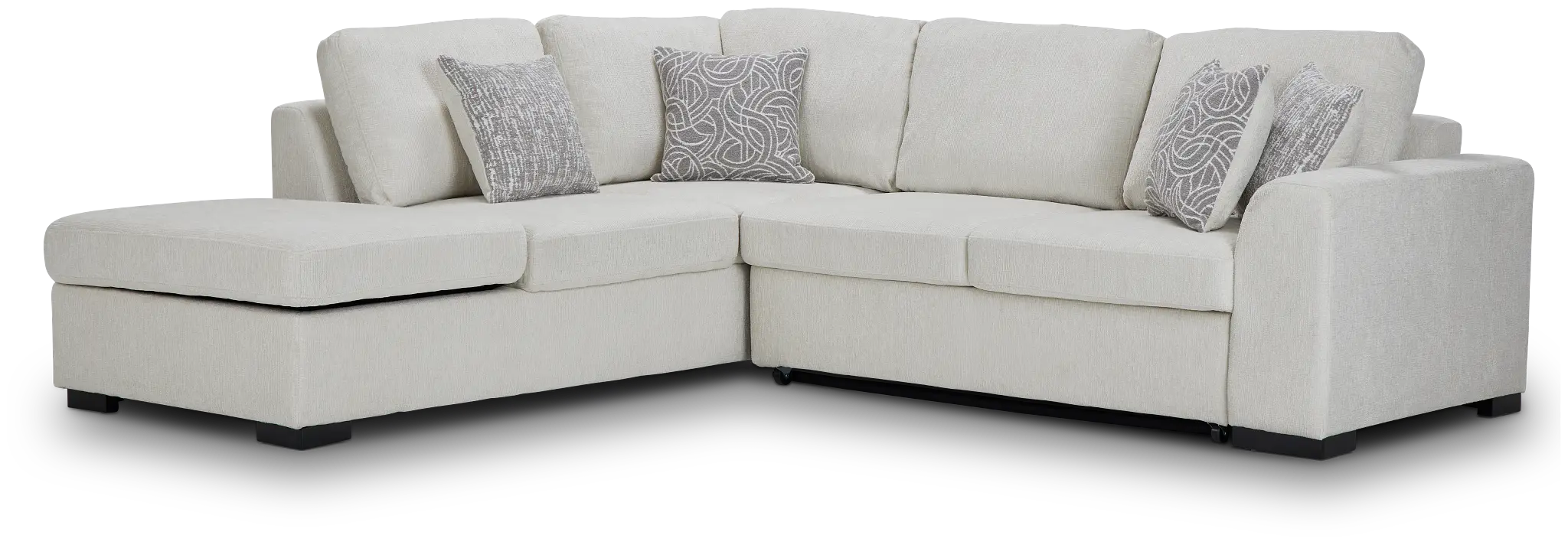 Blakely White Fabric Small Left Bumper Sleeper Sectional Blakely White Fabric Small Left Bumper Sleeper Sectional