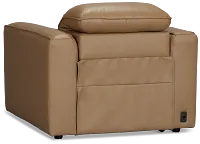 Ryland Brown Lthr/vinyl Power Recliner With Power Headrest