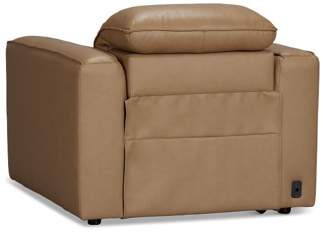 Ryland Brown Lthr/vinyl Power Recliner With Power Headrest