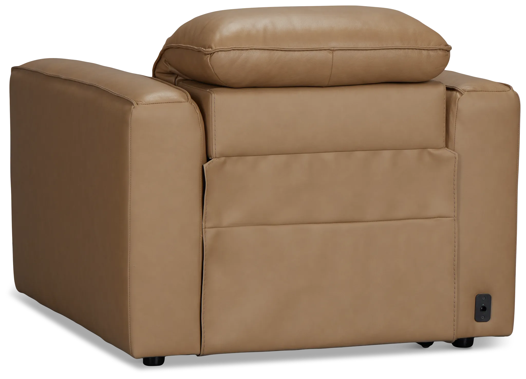 Ryland Brown Lthr/vinyl Power Recliner With Power Headrest