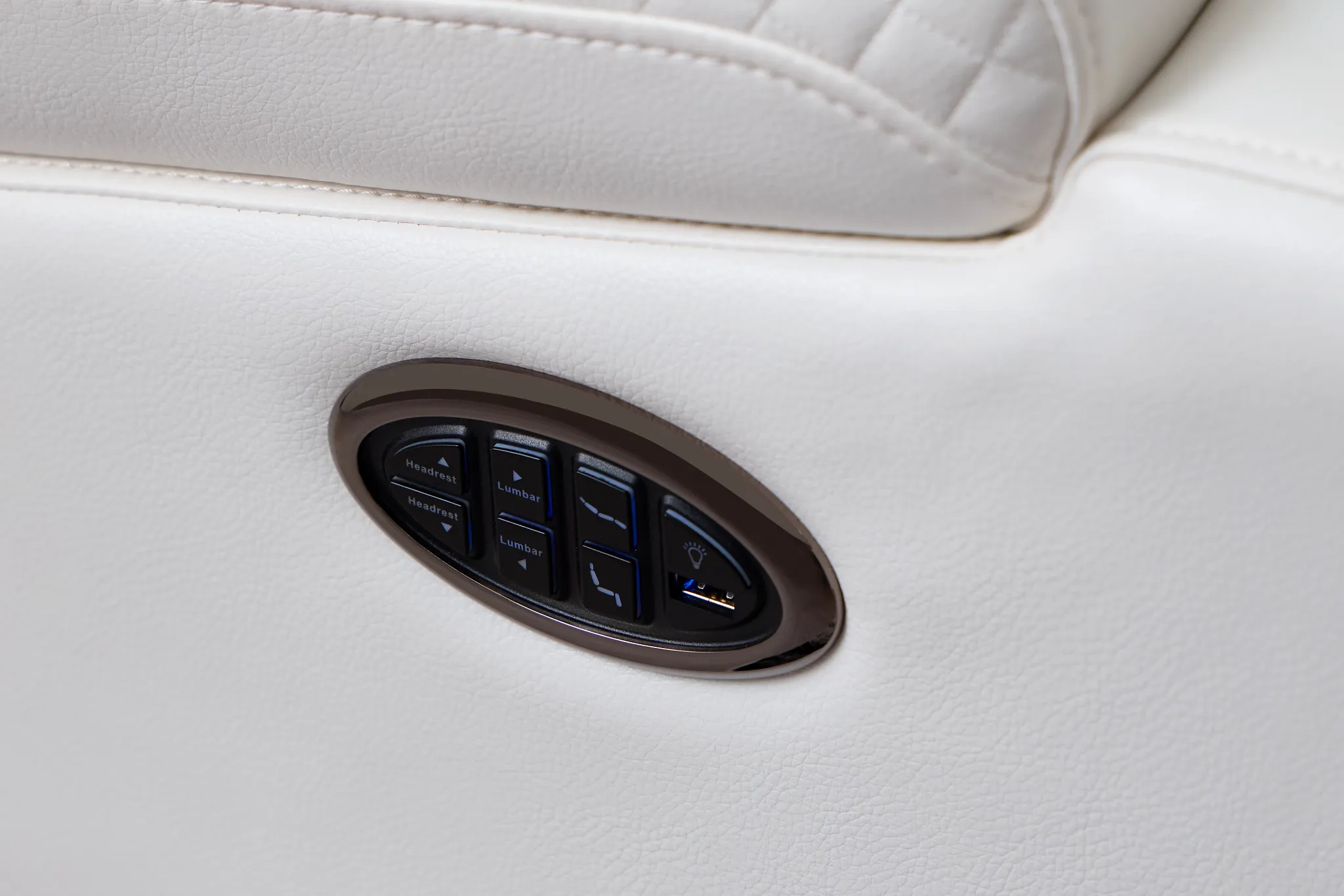 Troy White Micro Right Console Love Reclining Sectional