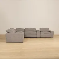 Drift Dark Gray Fabric Medium Dual Power 2-arm Reclining Sectional