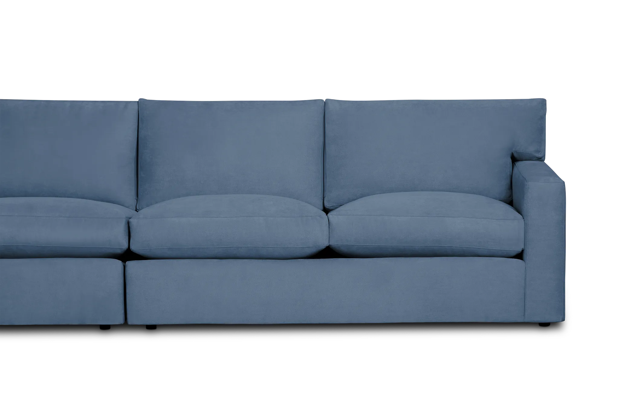 Hudson Blue Fabric Large 2-arm Wedge Sectional