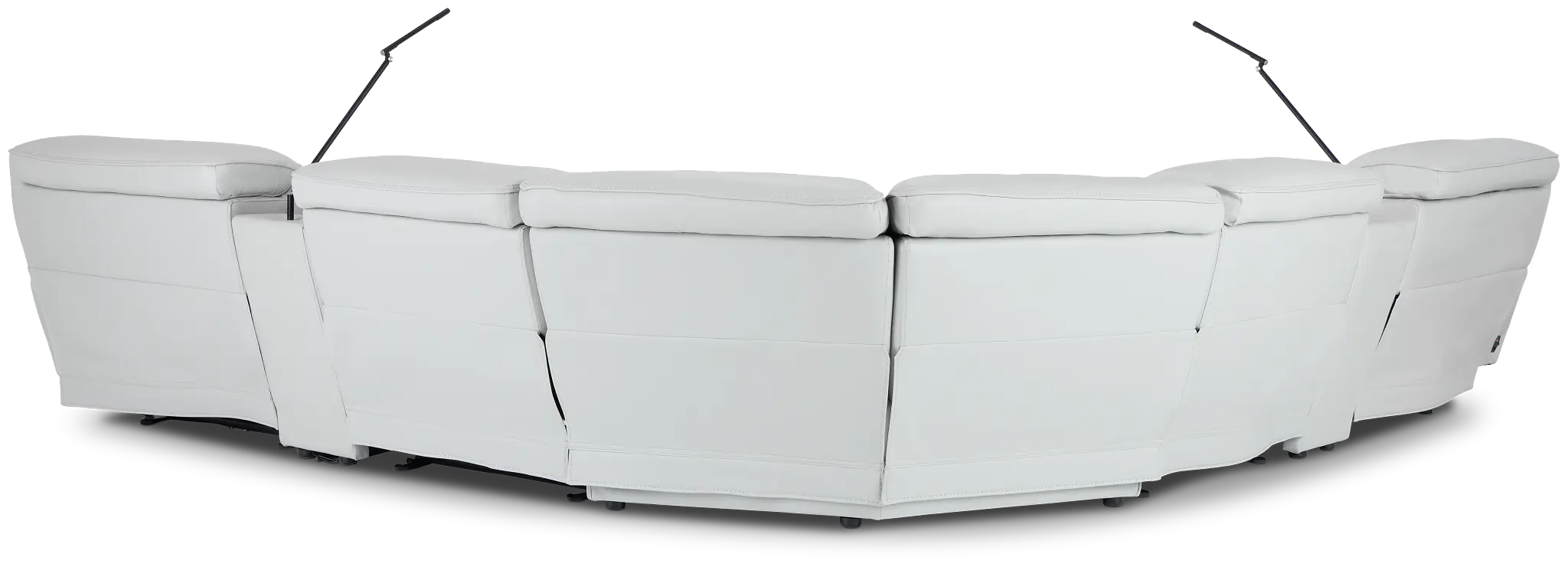 Reign Gray Lthr/vinyl Large Dual Power Reclining Two-arm Sectional Reign Gray Lthr/vinyl Large Dual Power Reclining Two-arm Sectional