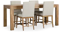 Tahoe Light Tone High Table & 4 Upholstered Barstools