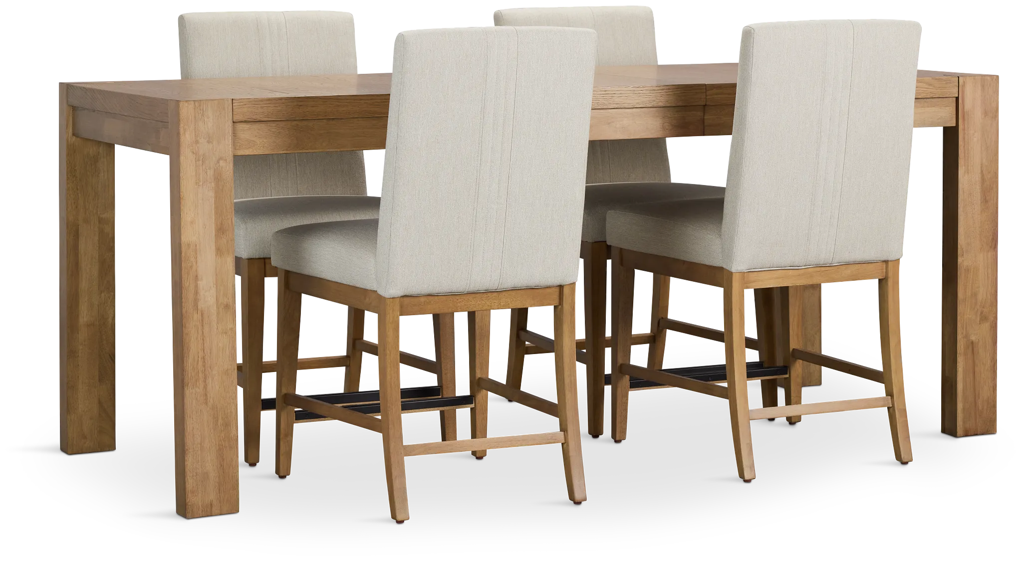 Tahoe Light Tone High Table & 4 Upholstered Barstools