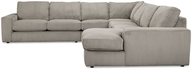 Charlie Gray Fabric Large Right Chaise Sectional