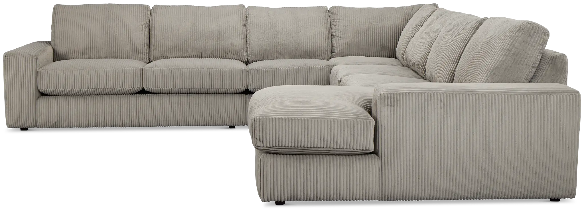 Charlie Gray Fabric Large Right Chaise Sectional Charlie Gray Fabric Large Right Chaise Sectional