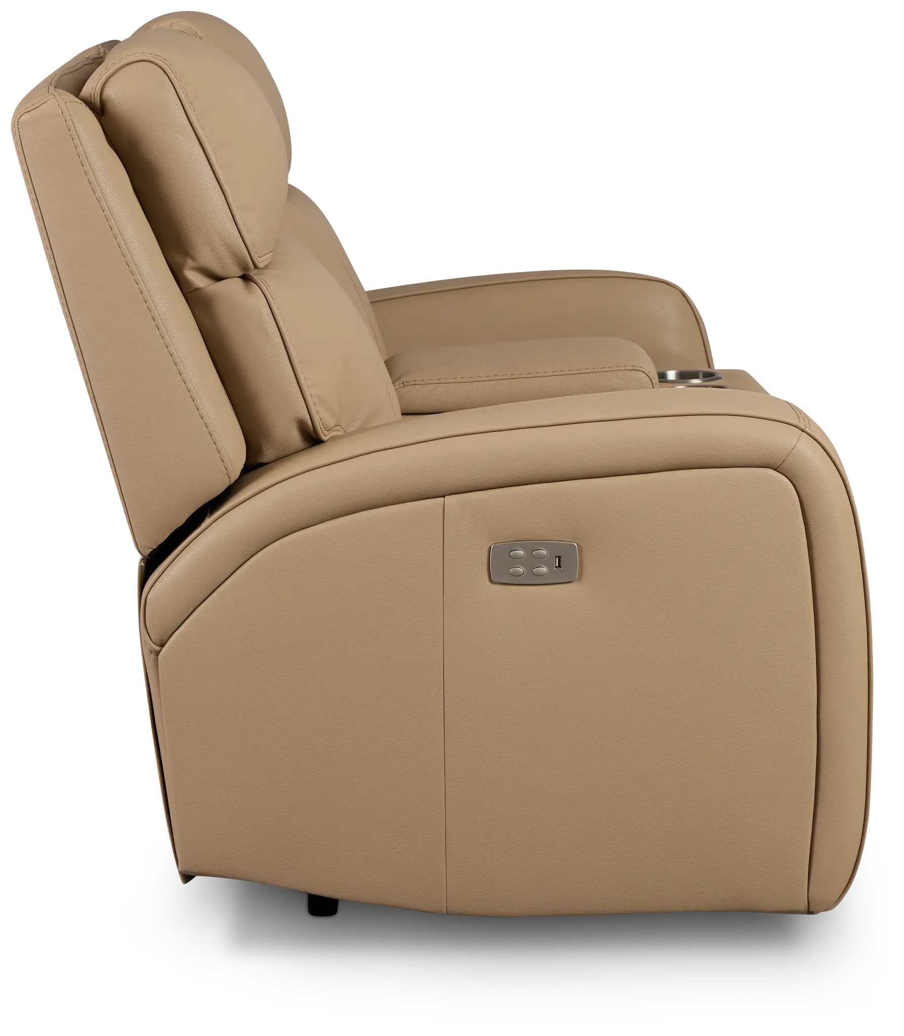 Rhett Taupe Micro Power Reclining Console Loveseat Rhett Taupe Micro Power Reclining Console Loveseat