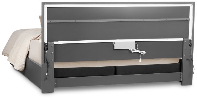 Brasilia Gray Platform Bed With Speaker
