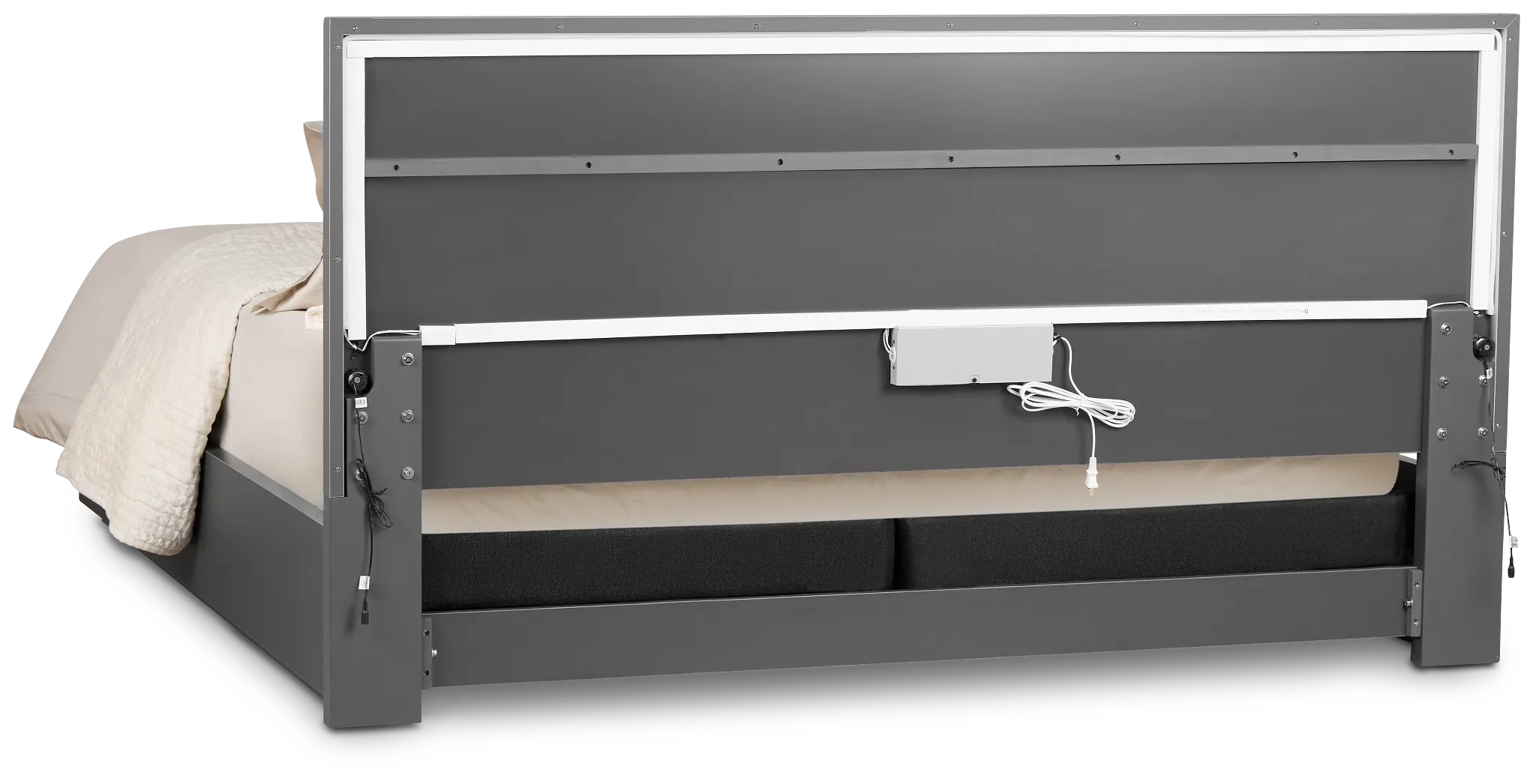 Brasilia Gray Platform Bed With Speaker