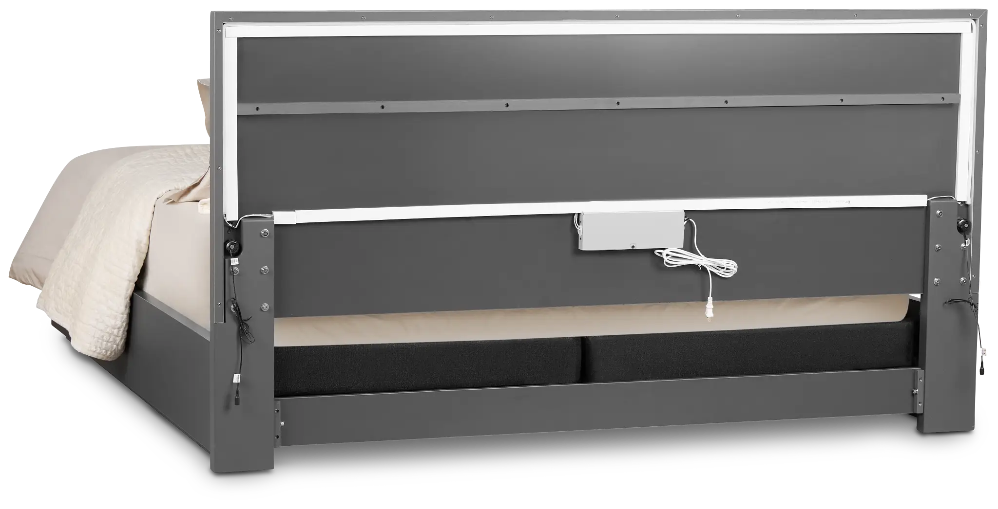 Brasilia Gray Platform Bed With Speaker Brasilia Gray Platform Bed With Speaker