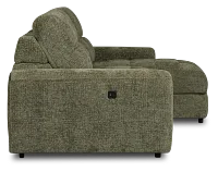 Hendrix Green Fabric Right Power Extension Chaise Sectional