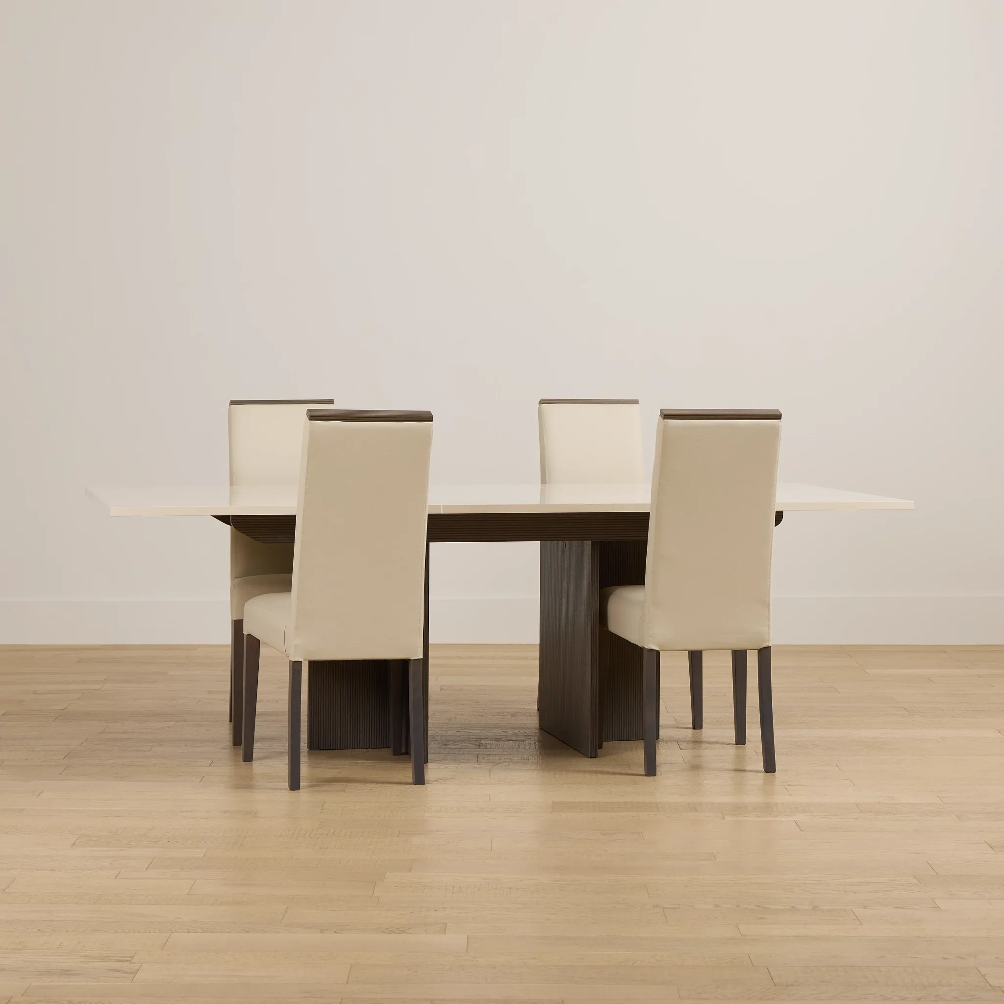 Sienna Two-tone Table & 4 Leather Chairs