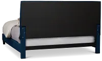 Lucy Dark Blue Uph Platform Bed