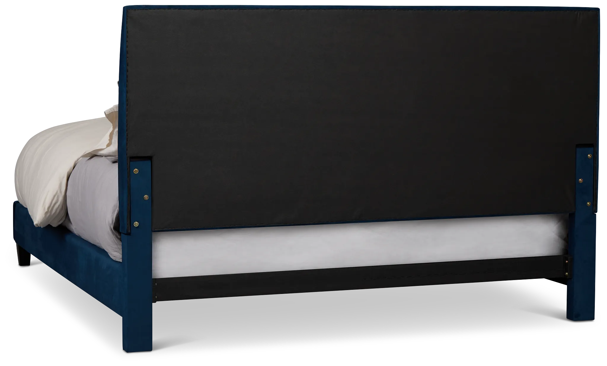 Lucy Dark Blue Uph Platform Bed