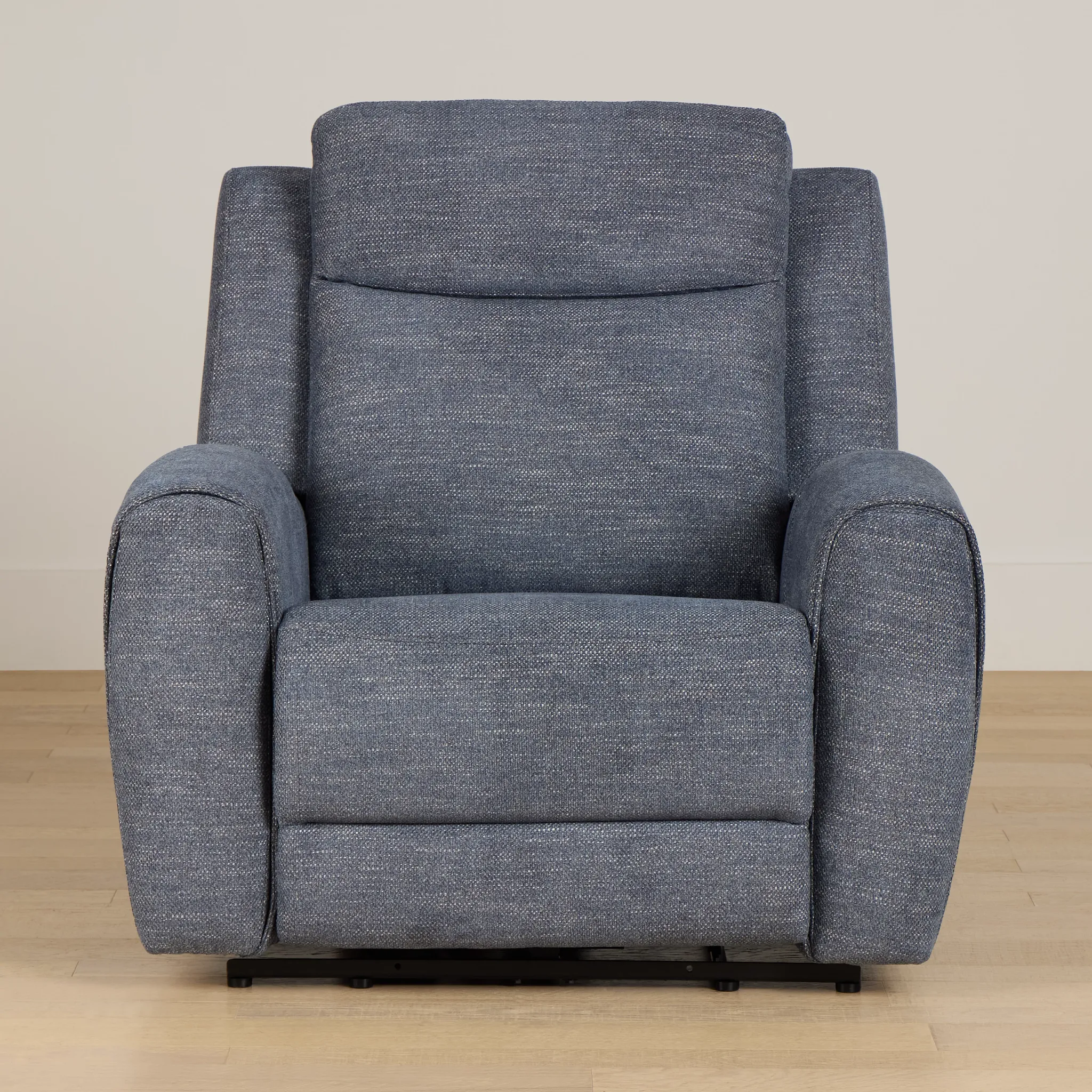 Walker Blue Fabric Power Recliner With Power Headrest