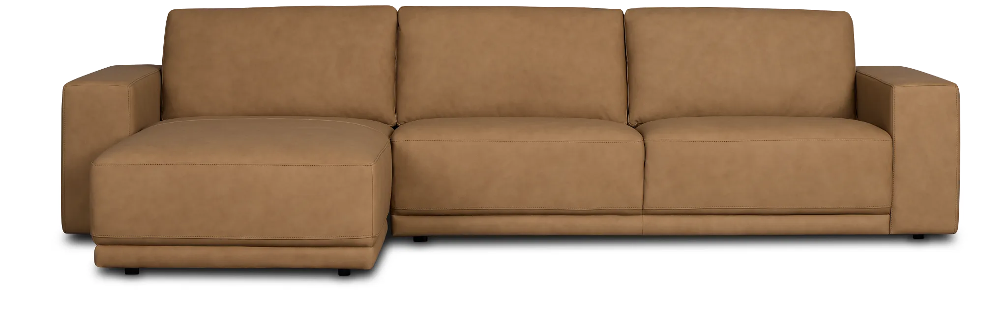 Kellan Light Brown Leather Left Chaise Sectional