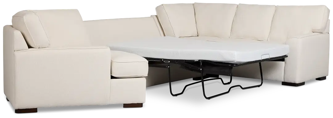 Sinclair Light Beige Fabric Left Cuddler Memory Foam Sleeper Sectional Sinclair Light Beige Fabric Left Cuddler Memory Foam Sleeper Sectional