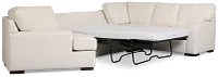 Sinclair Light Beige Fabric Left Cuddler Memory Foam Sleeper Sectional