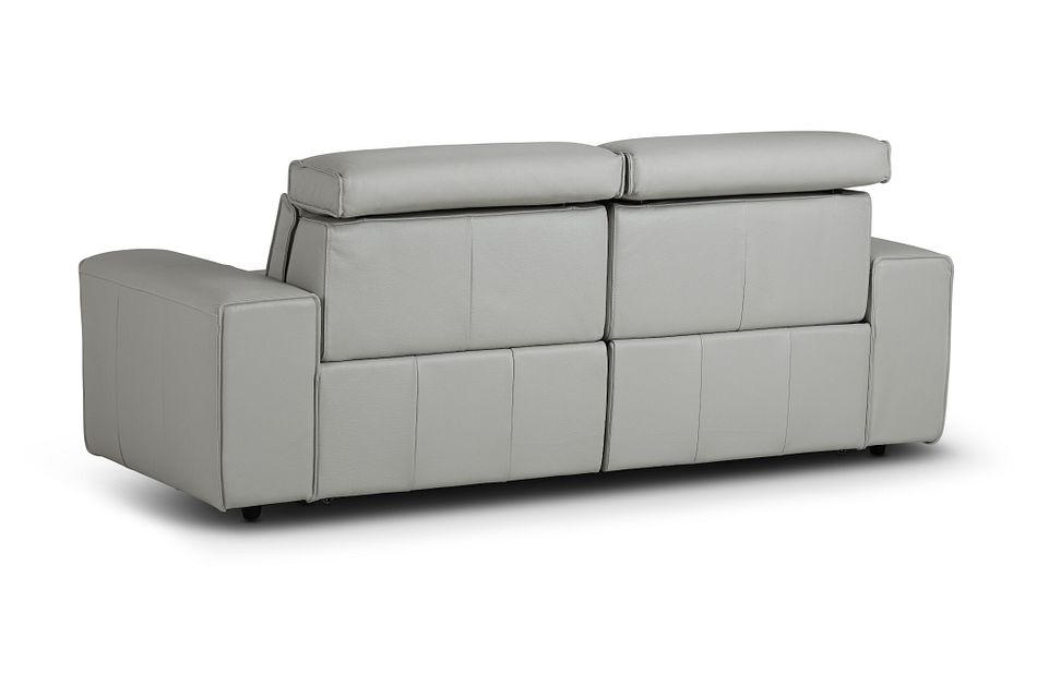 Carmelo Gray Leather Power Reclining Sofa