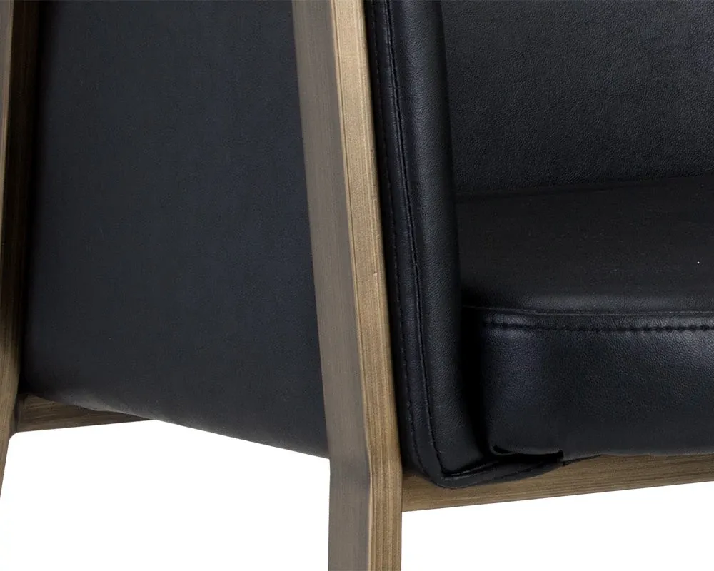 Liana Black Upholstered Arm Chair