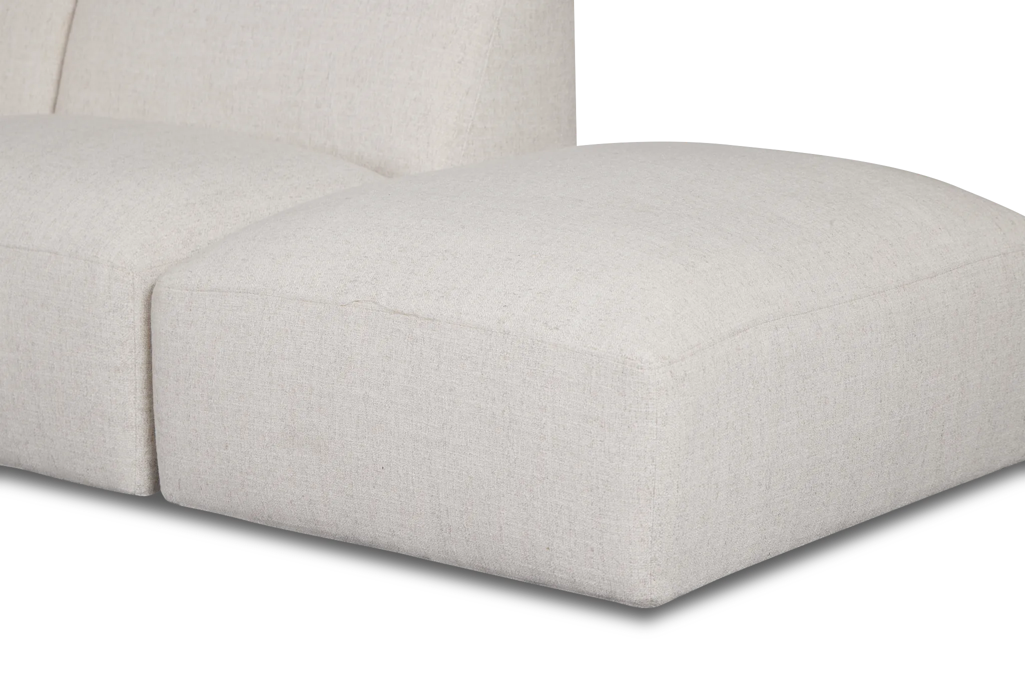 Baylor Light Beige Fabric 5-piece Right Facing Bumper Sectional