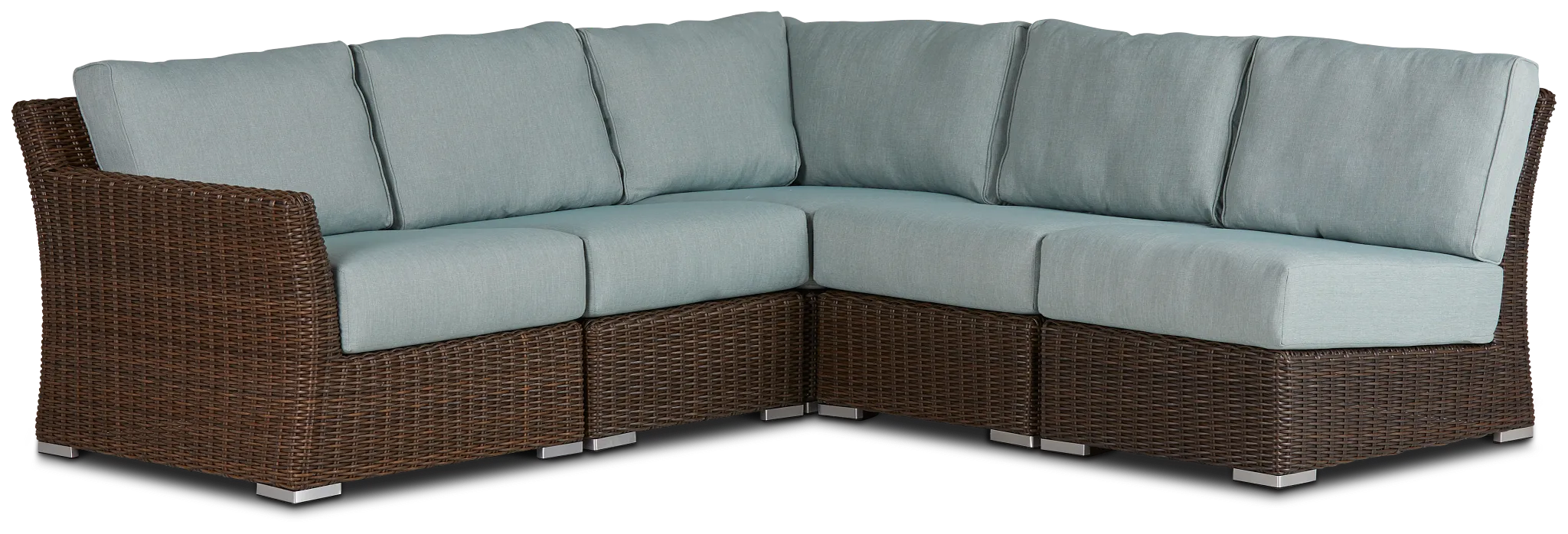 Southport Teal Left 5-piece Modular Sectional