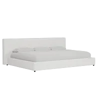 Grayton Sutton White 44" Upholstered Platform Bed