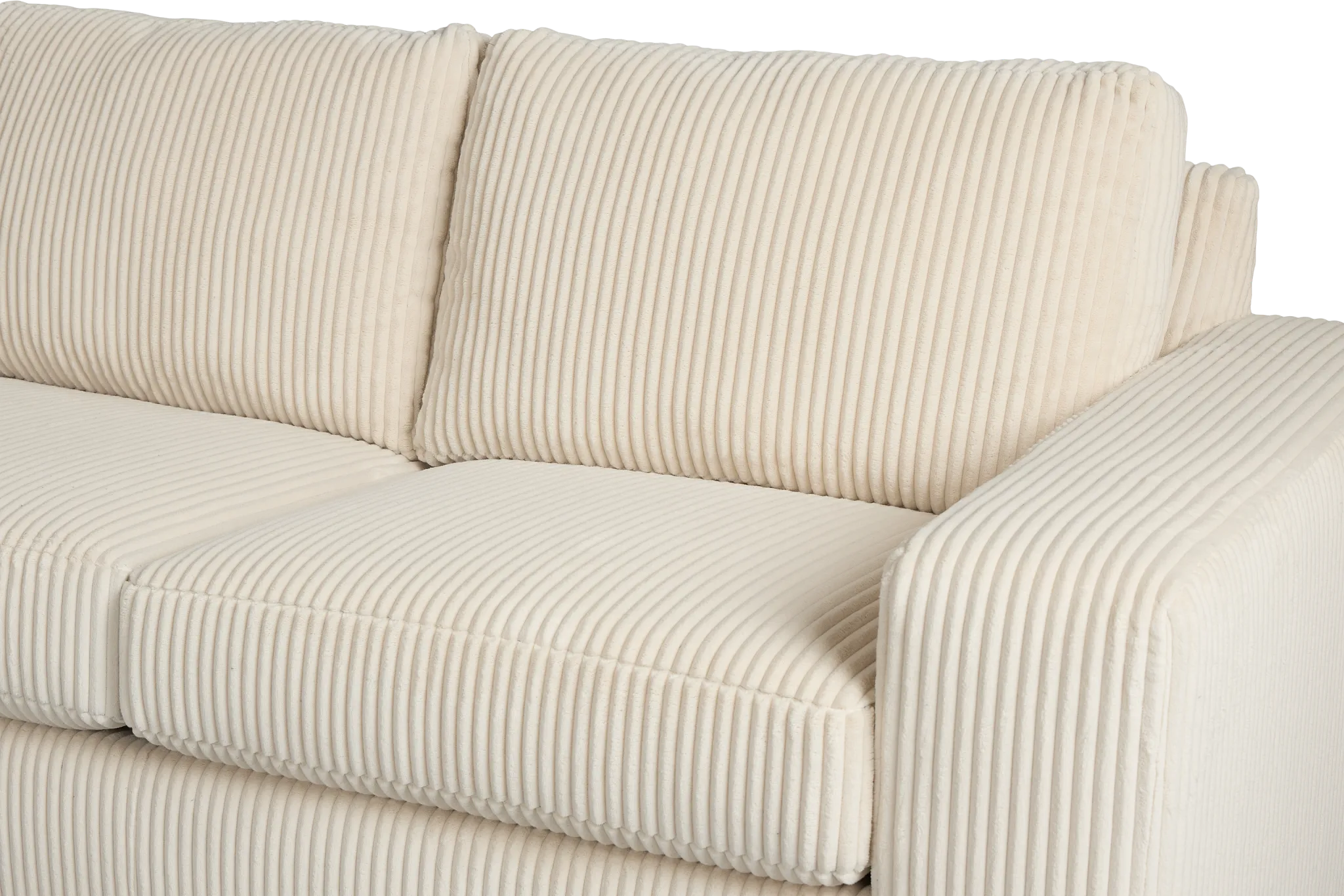 Charlie Ivory Fabric Small Two-arm Sectional