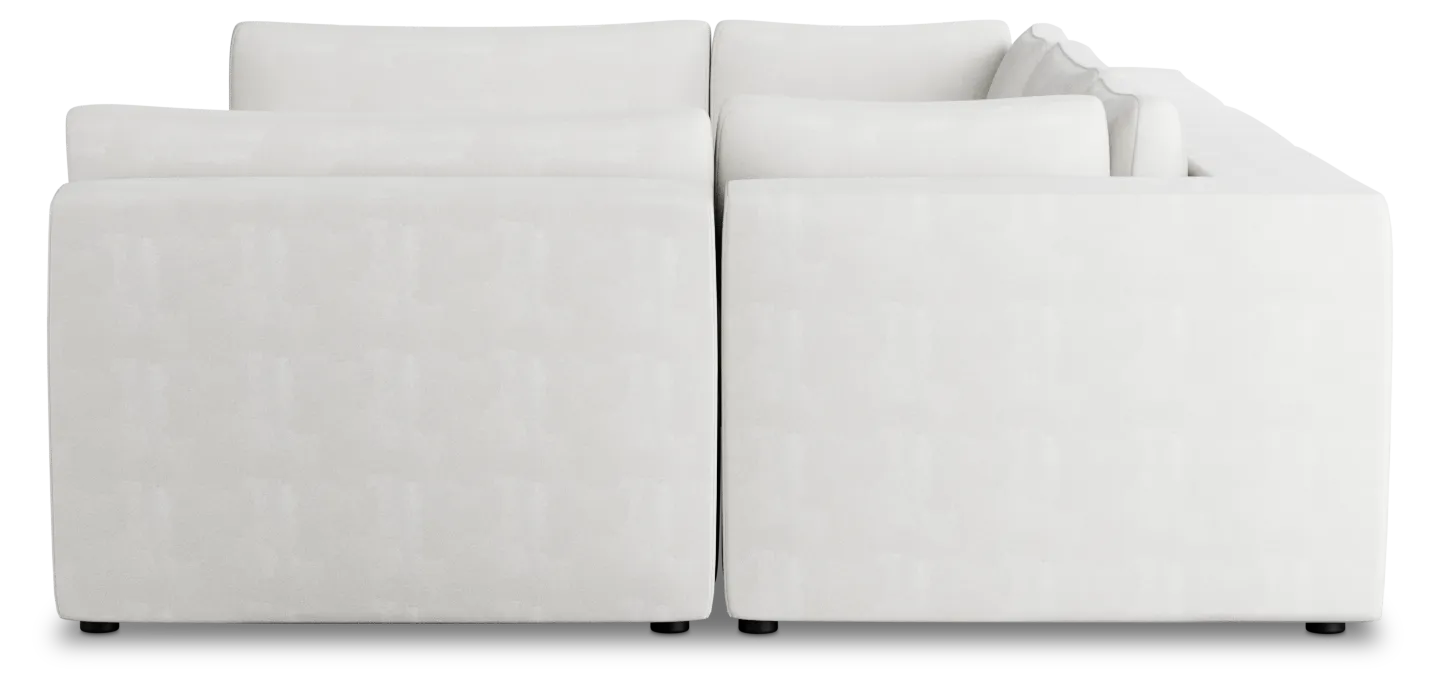 Destin Sutton White Fabric 6-piece Pit Sectional