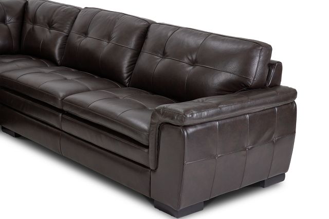 Braden Dark Brown Leather Small Two-arm Sectional