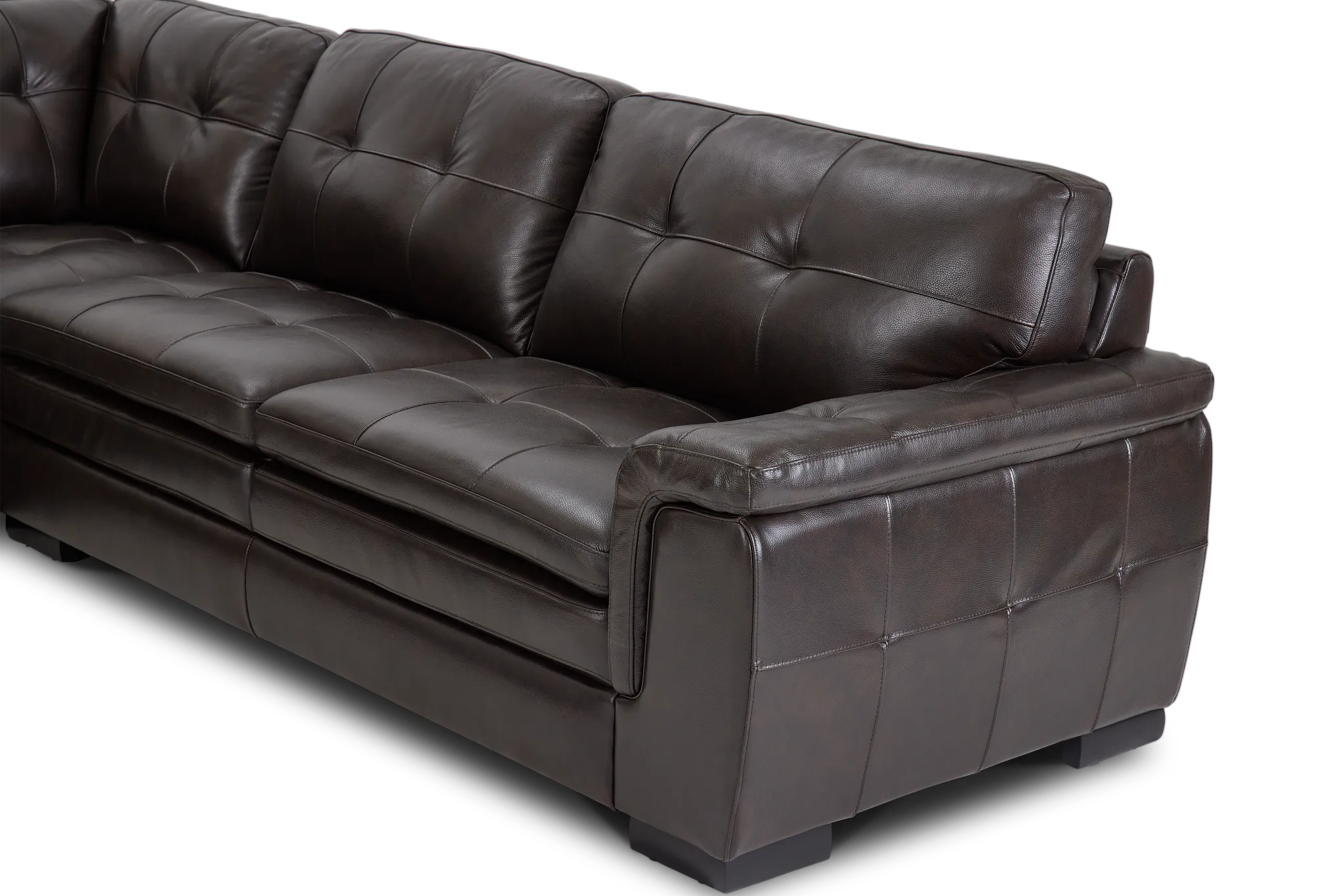 Braden Dark Brown Leather Small Two-arm Sectional
