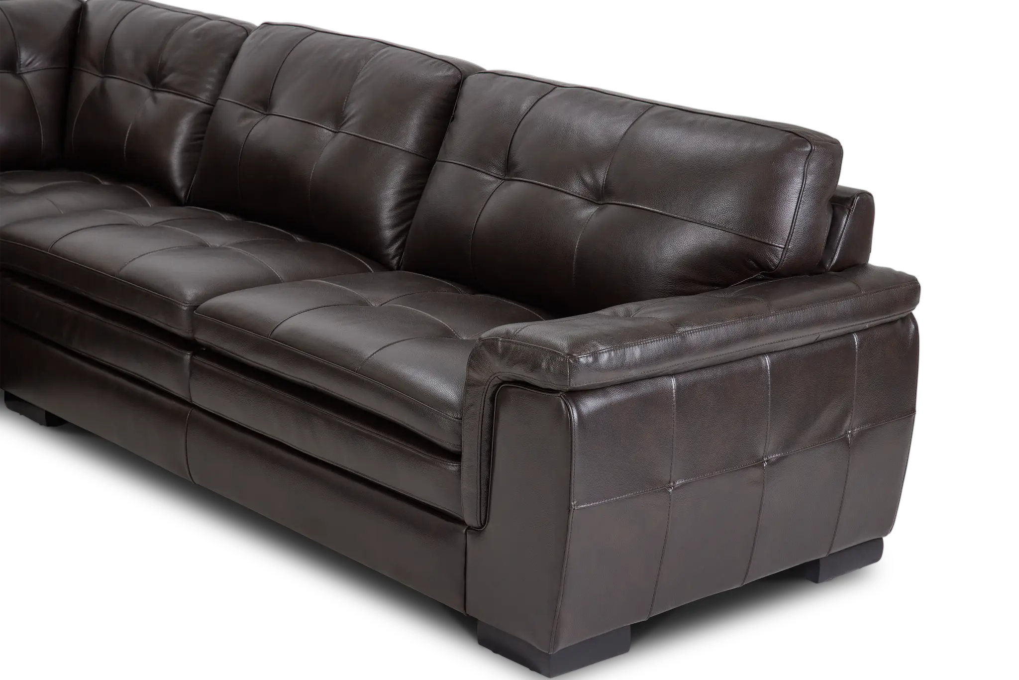 Braden Dark Brown Leather Small Two-arm Sectional Braden Dark Brown Leather Small Two-arm Sectional
