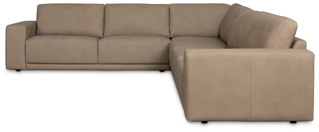 Kellan Taupe Leather Medium Two-arm Sectional