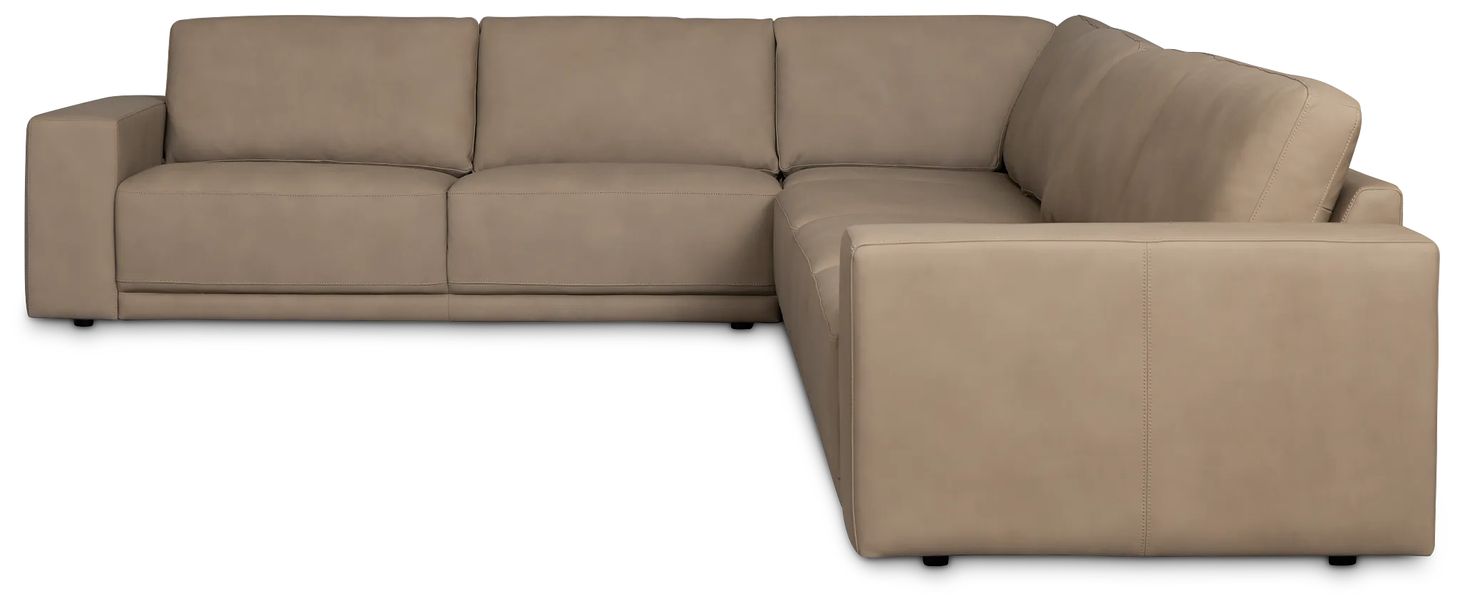 Kellan Taupe Leather Medium Two-arm Sectional