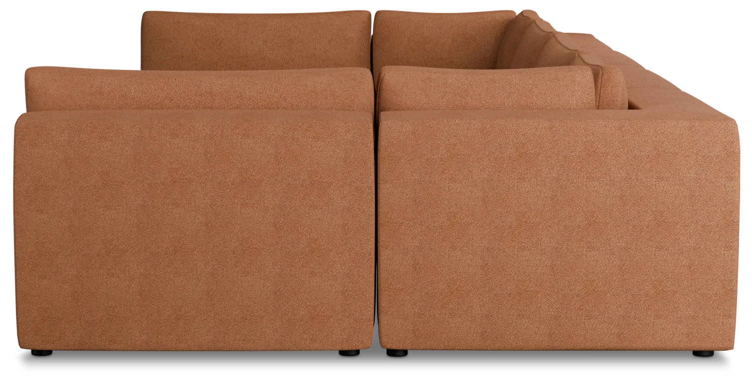 Destin Sutton Orange Fabric 8-piece Pit Sectional