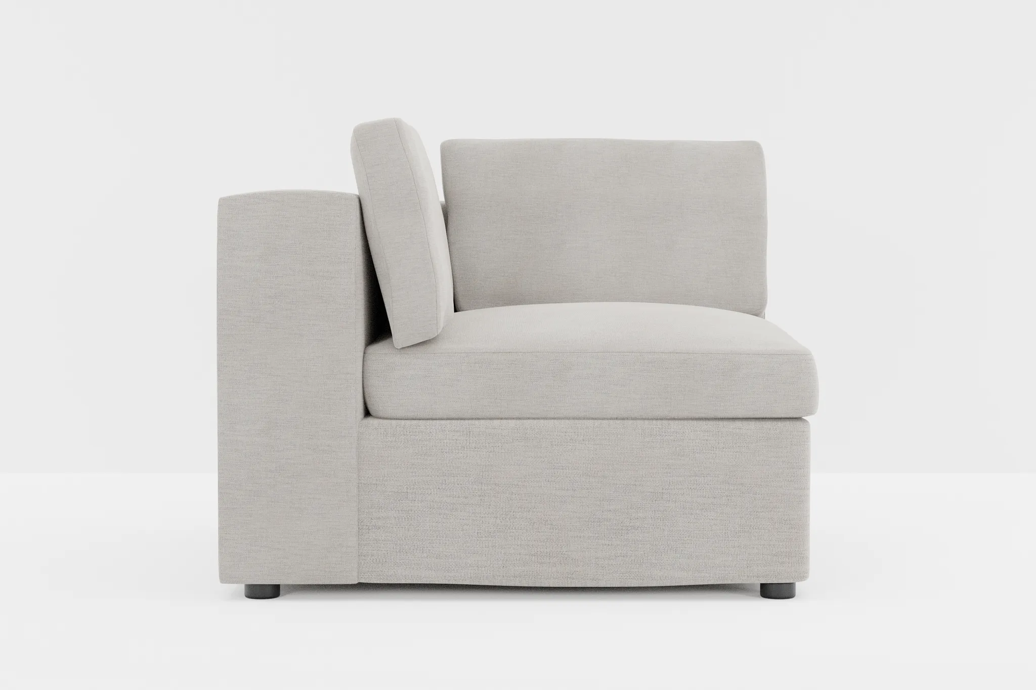 Destin Maguire Pewter Fabric Corner Chair