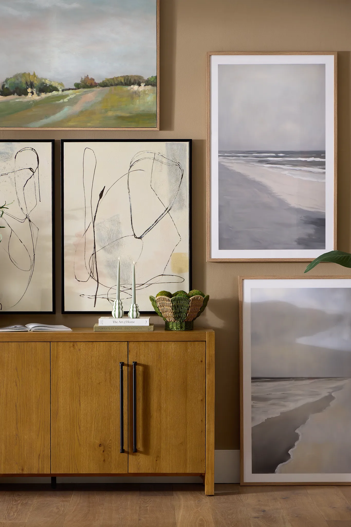 Nessie Ivory Framed Canvas Wall Art